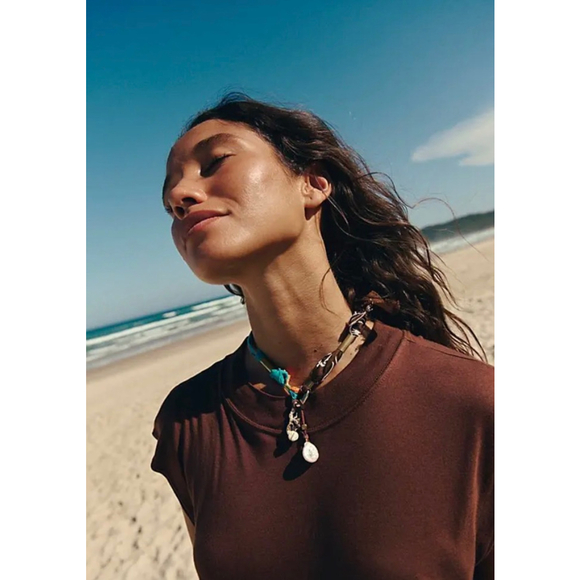 Free People ARIANA OST 
Alpha Choker NWT Turquoise Boho Vintage - Picture 3 of 5